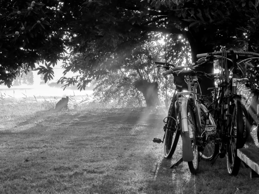 levé de soleil au camping de Delft